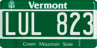 VT license plate LUL823