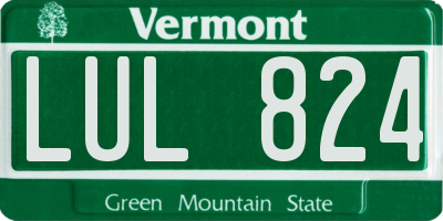 VT license plate LUL824