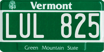 VT license plate LUL825