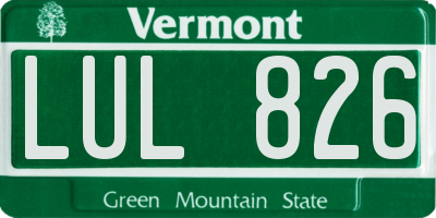 VT license plate LUL826