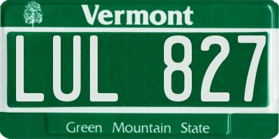 VT license plate LUL827