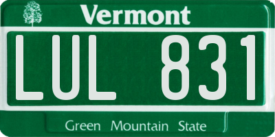 VT license plate LUL831