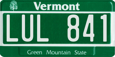 VT license plate LUL841