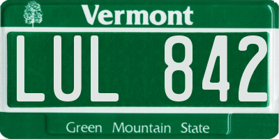 VT license plate LUL842