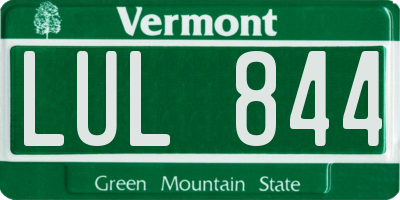 VT license plate LUL844