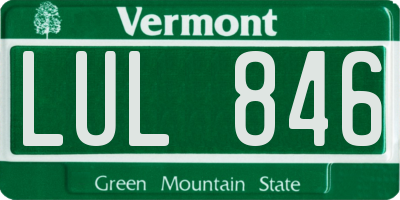 VT license plate LUL846