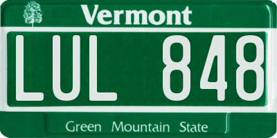 VT license plate LUL848