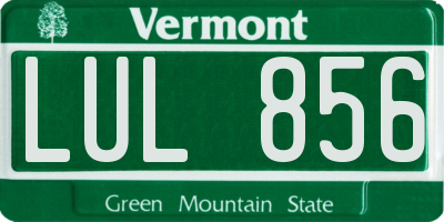VT license plate LUL856