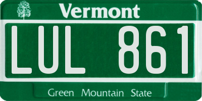 VT license plate LUL861