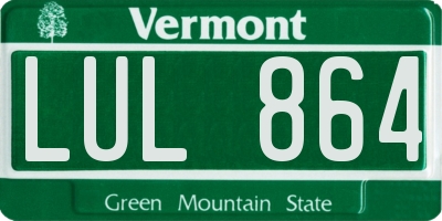 VT license plate LUL864