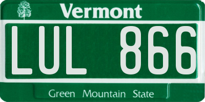 VT license plate LUL866