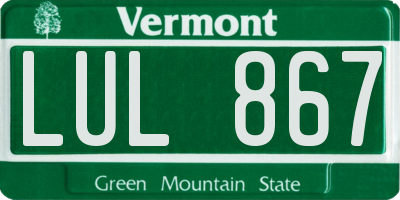 VT license plate LUL867