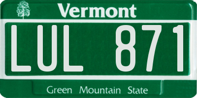 VT license plate LUL871