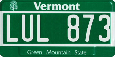 VT license plate LUL873