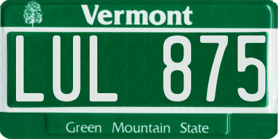 VT license plate LUL875