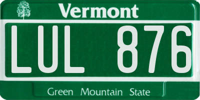 VT license plate LUL876