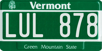 VT license plate LUL878