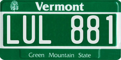 VT license plate LUL881