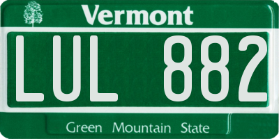 VT license plate LUL882