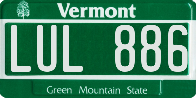 VT license plate LUL886