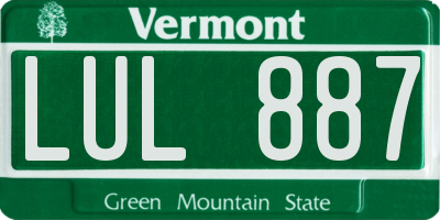 VT license plate LUL887