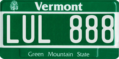 VT license plate LUL888