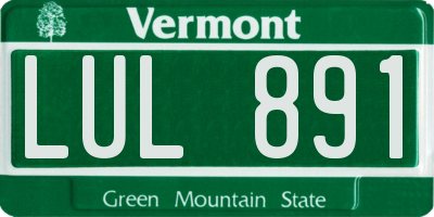 VT license plate LUL891