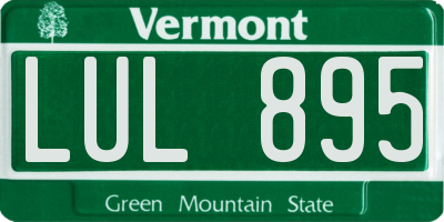 VT license plate LUL895