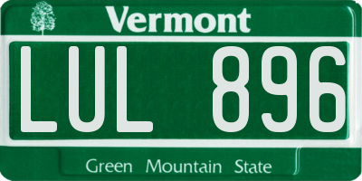 VT license plate LUL896