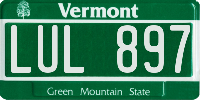 VT license plate LUL897