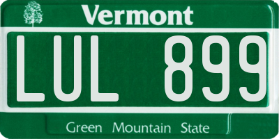 VT license plate LUL899
