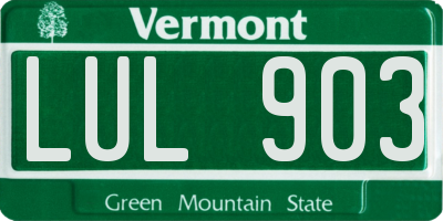 VT license plate LUL903