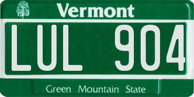 VT license plate LUL904