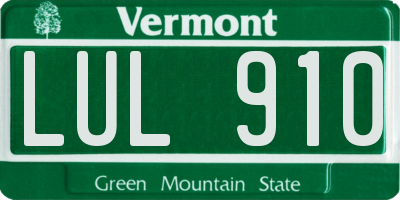 VT license plate LUL910
