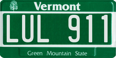 VT license plate LUL911