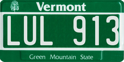VT license plate LUL913