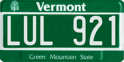 VT license plate LUL921