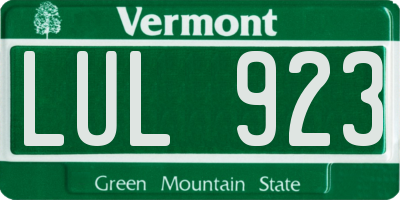 VT license plate LUL923