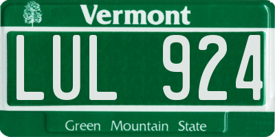 VT license plate LUL924