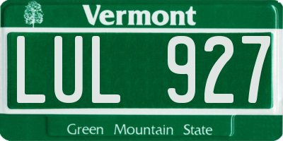 VT license plate LUL927