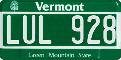 VT license plate LUL928