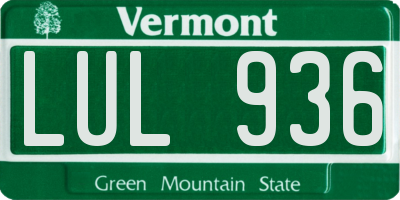 VT license plate LUL936