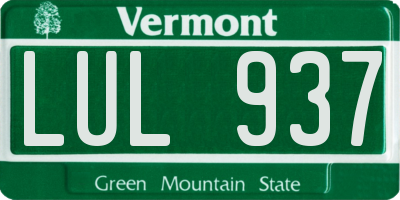 VT license plate LUL937