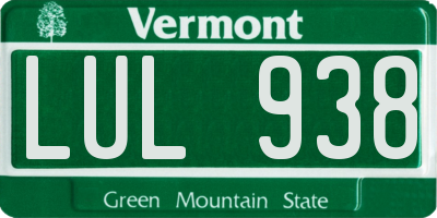 VT license plate LUL938