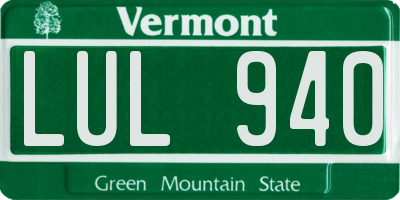 VT license plate LUL940