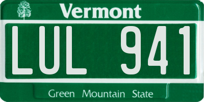 VT license plate LUL941