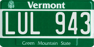 VT license plate LUL943