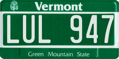 VT license plate LUL947