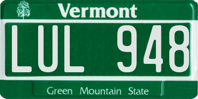 VT license plate LUL948