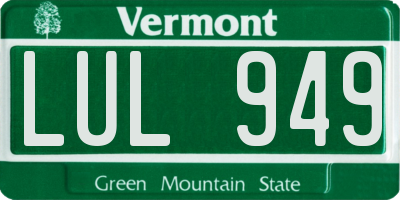 VT license plate LUL949